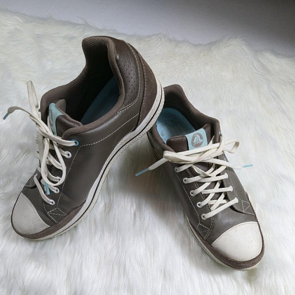 Women's Rare Crocs Shoes Size 10.5 Brown Grayish Color